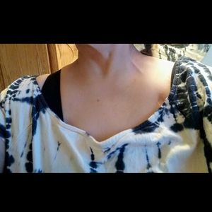 Black and cream tie dye tee top